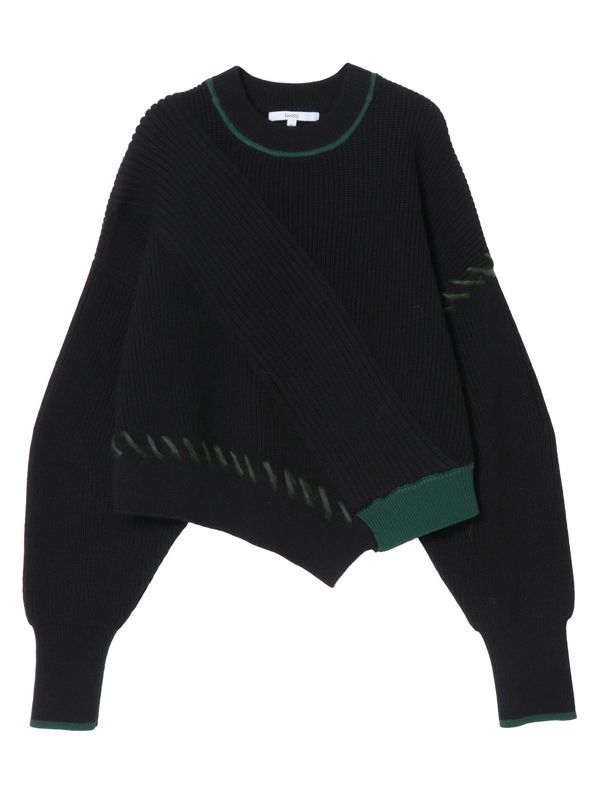 point stitch short knit top