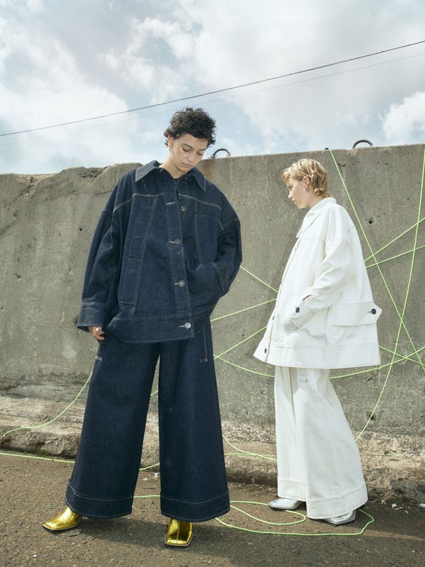 big detail wide denim pt