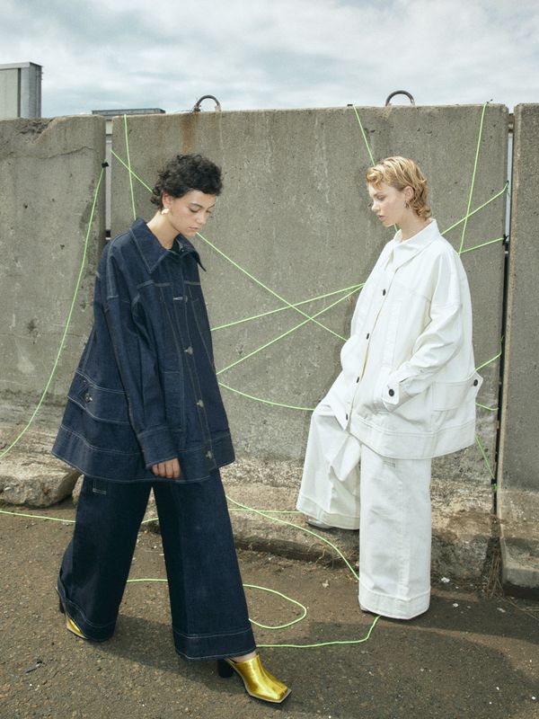 big detail wide denim pt