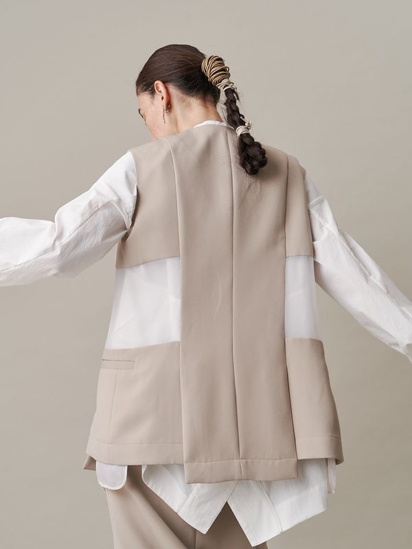 sheer layered vest