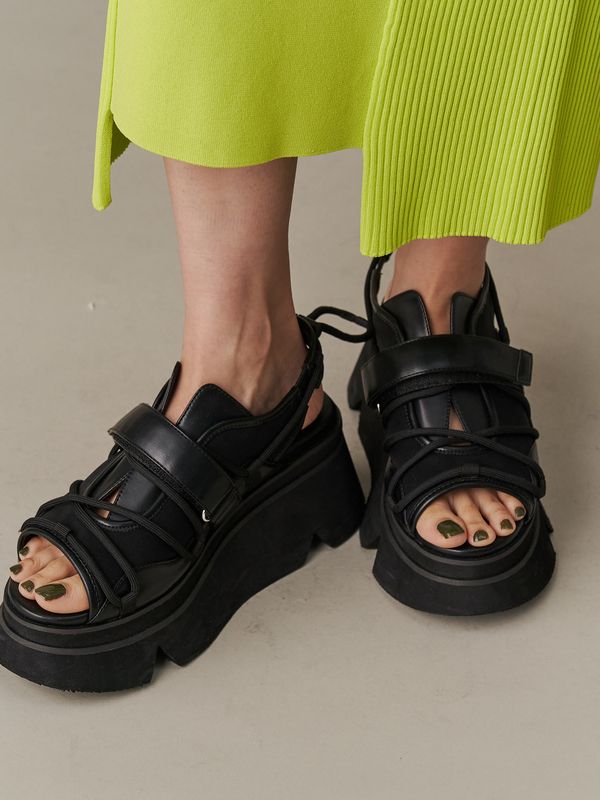 wave cord volume sole sandals