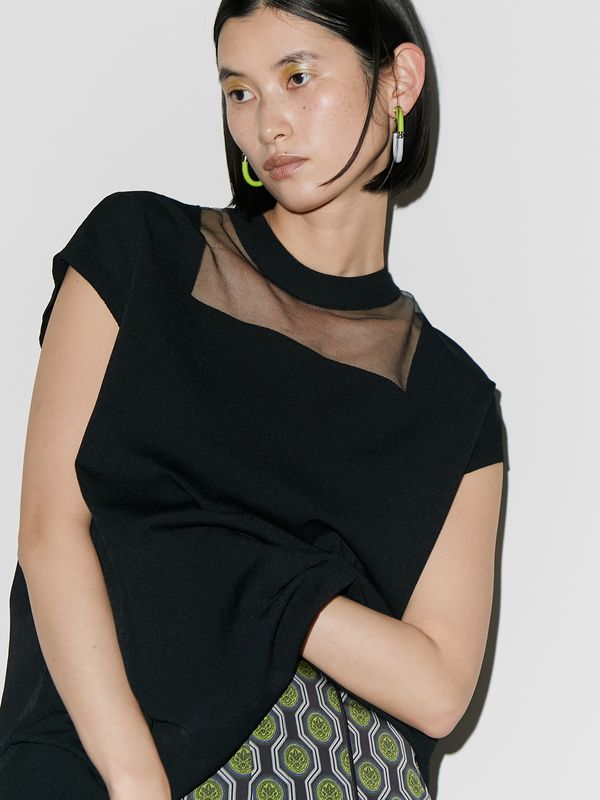 decolletage sheer kt top