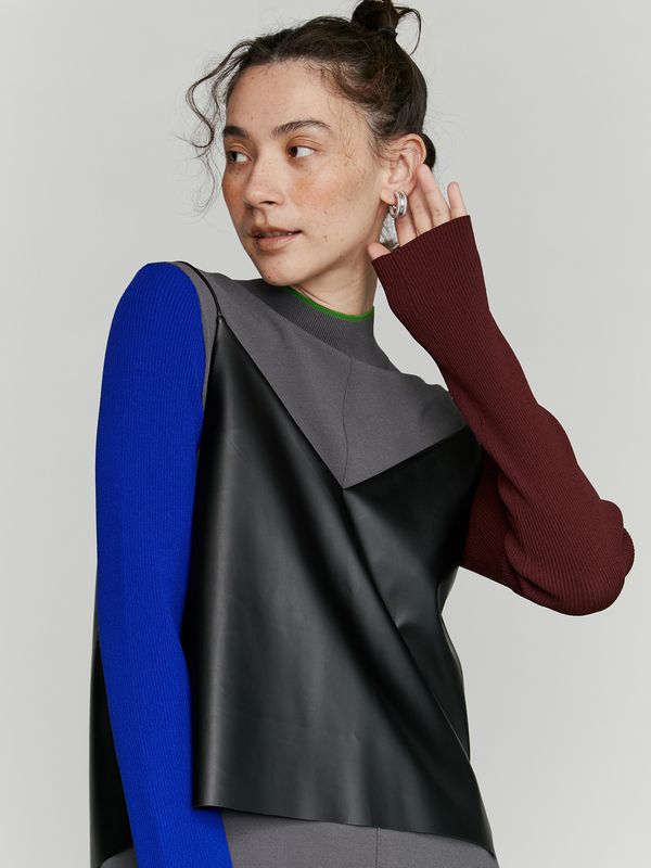 fake leather camisole