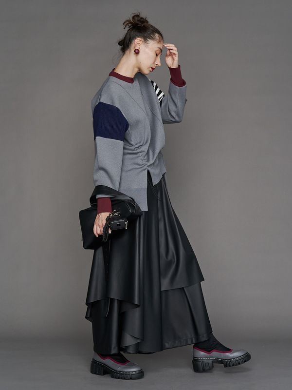 irregular triangle leather bag