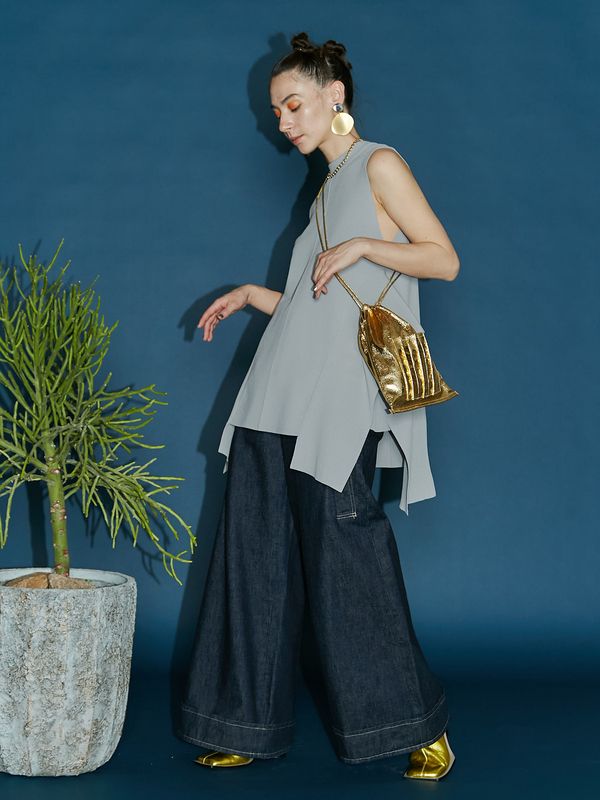 big detail wide denim pt