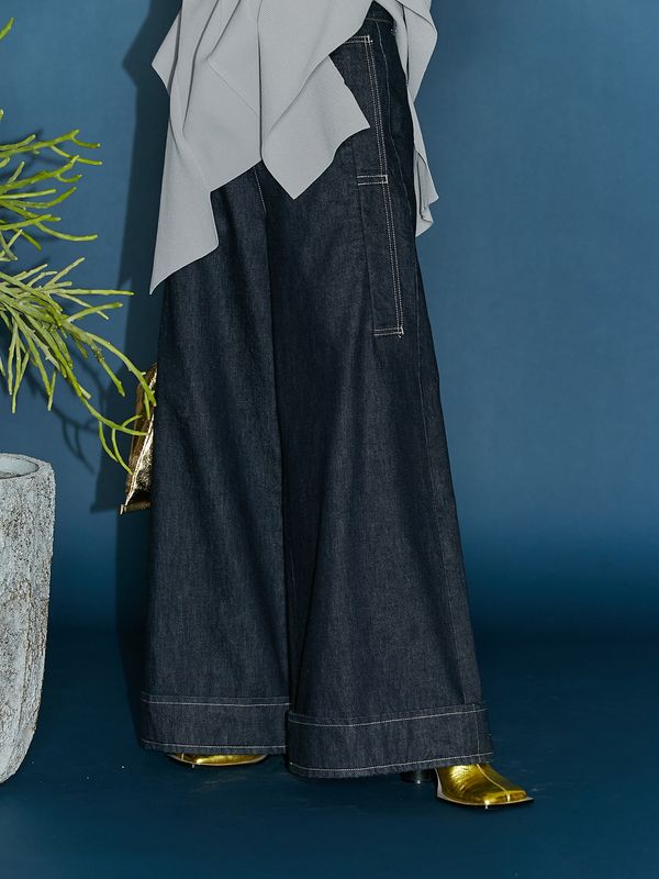 big detail wide denim pt