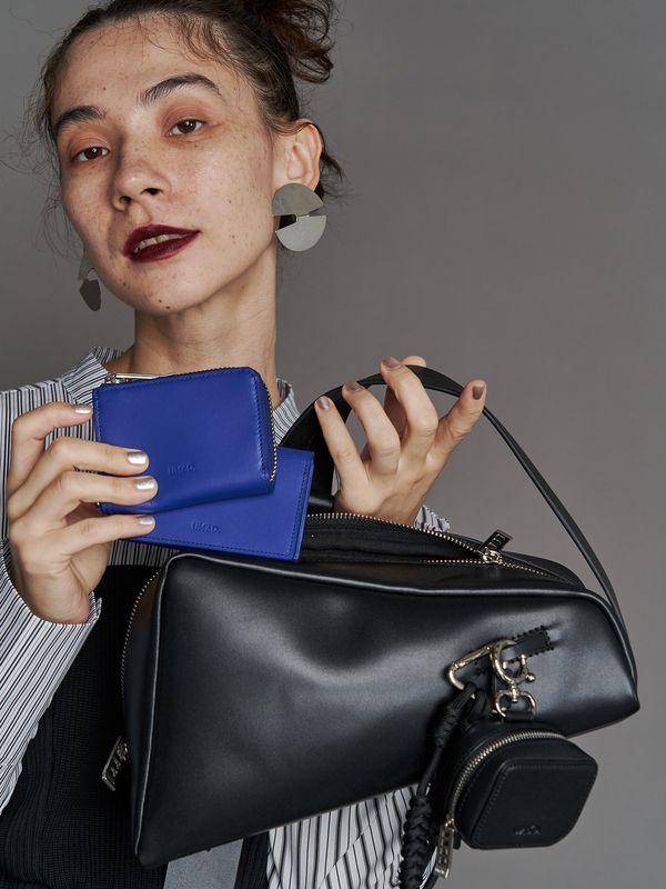 irregular triangle leather bag