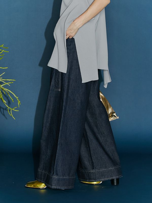 big detail wide denim pt