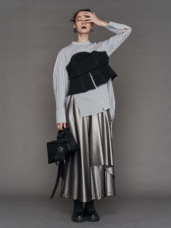 irregular triangle leather bag