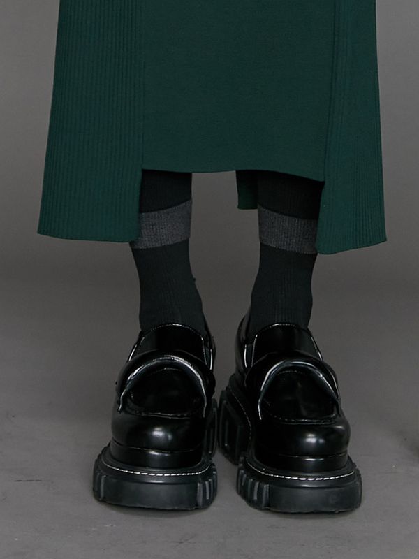 back foil one tone socks