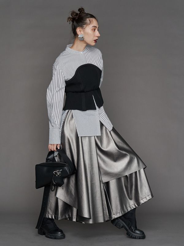 irregular triangle leather bag