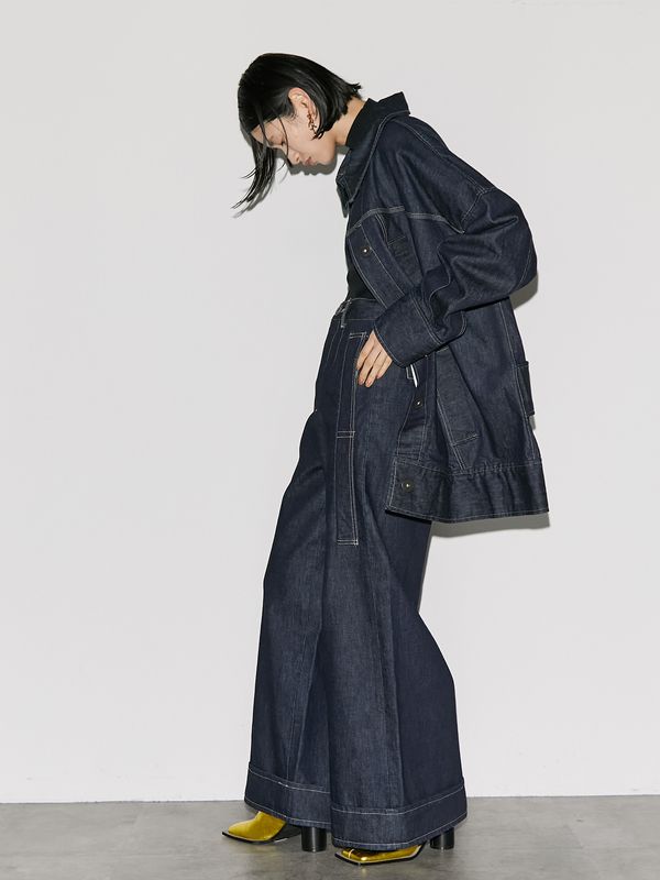 big detail wide denim pt