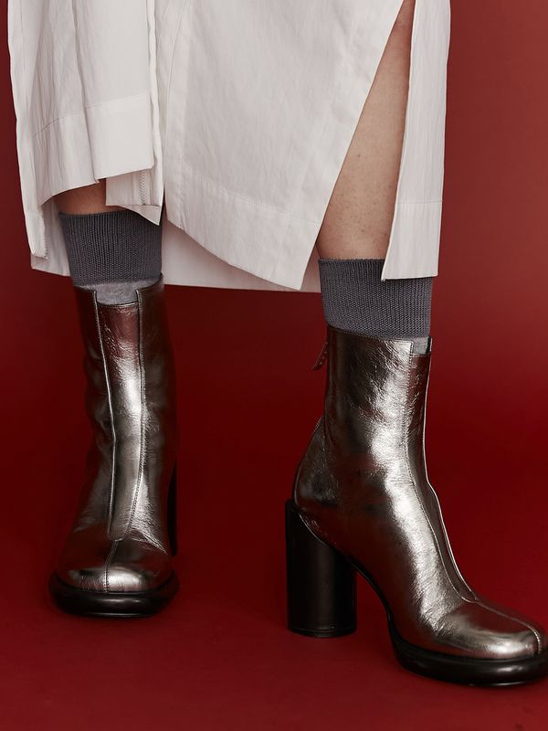back foil one tone socks