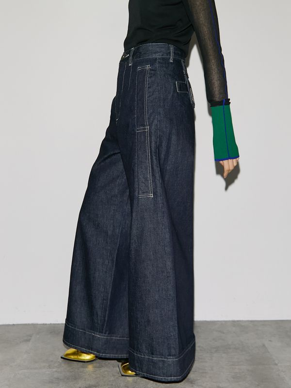 big detail wide denim pt