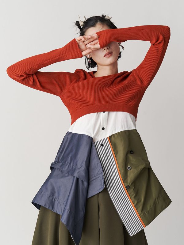 2way basic knit top