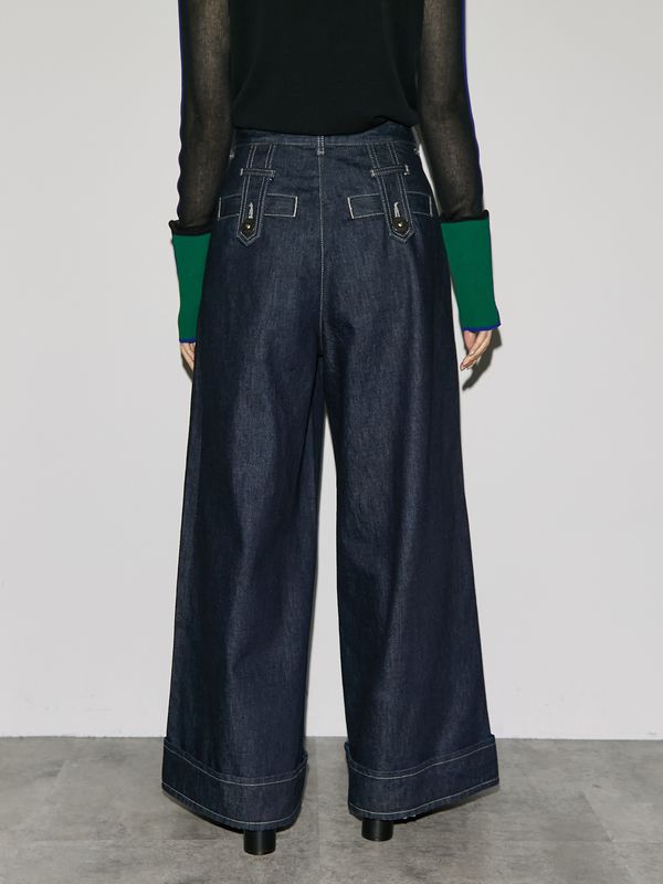 big detail wide denim pt