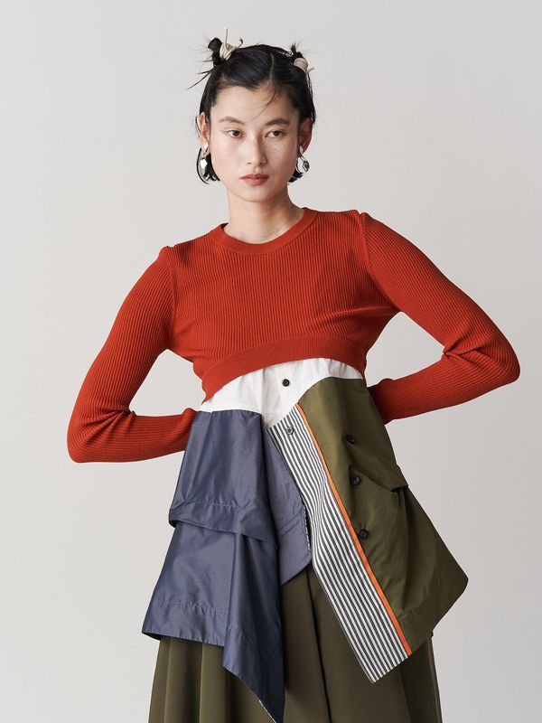 2way basic knit top