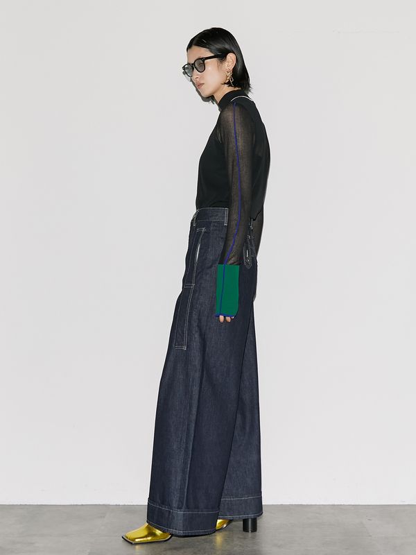 big detail wide denim pt