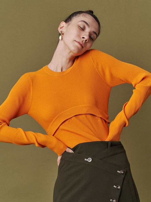 2way basic knit top