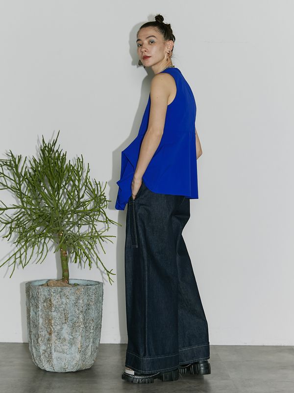 big detail wide denim pt