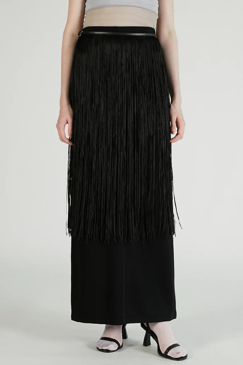 fringe belt skirt