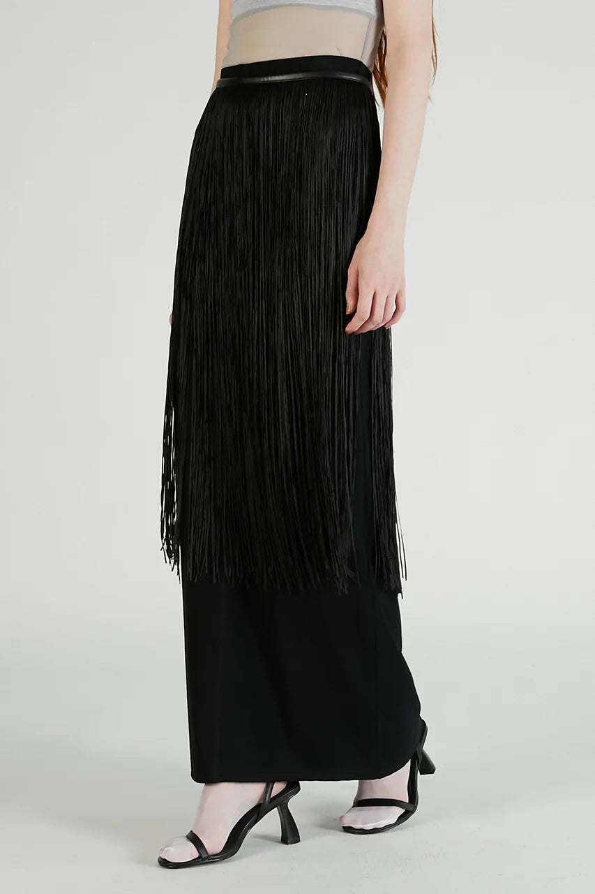 fringe belt skirt