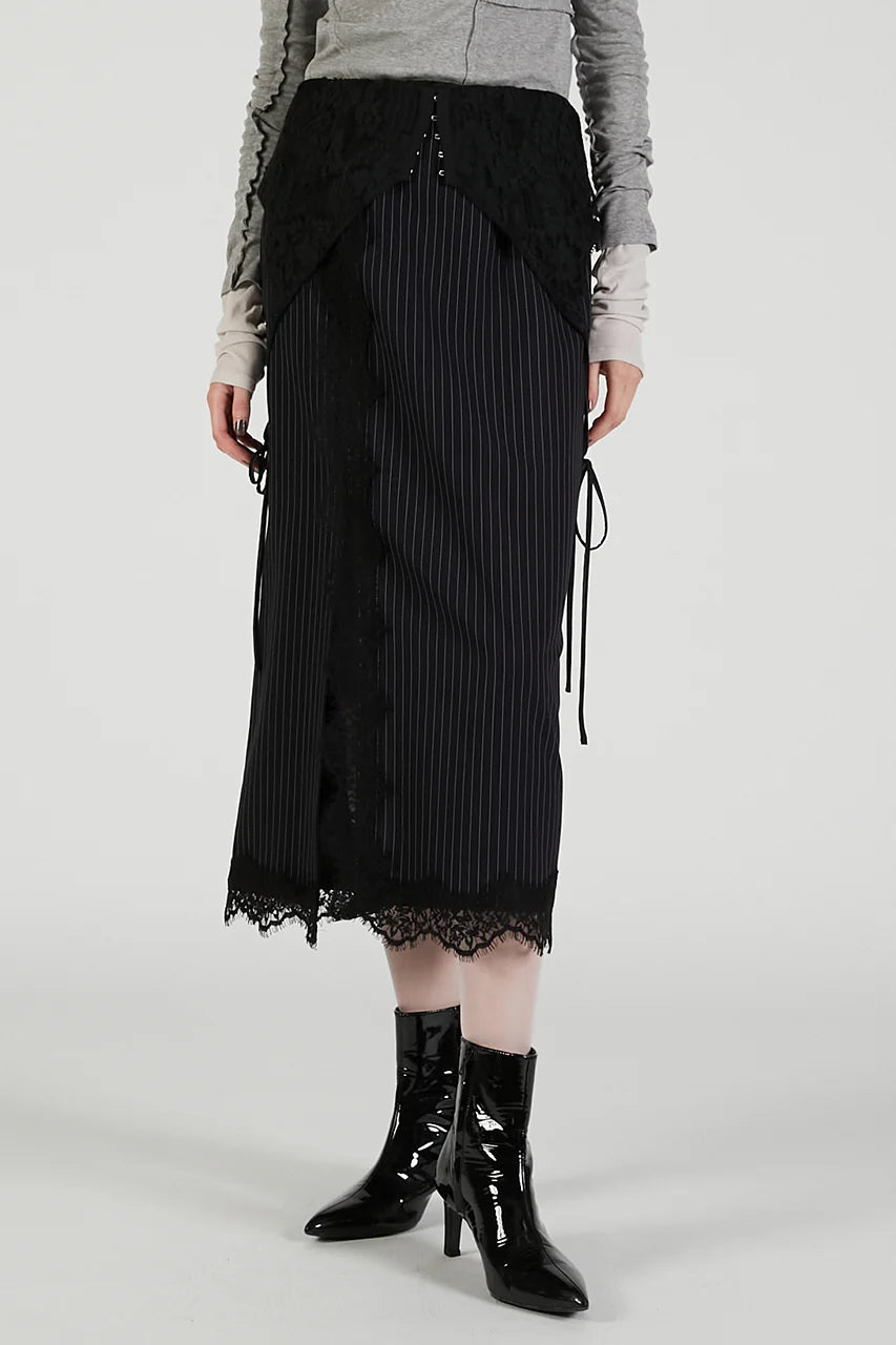 2-way lace midi skirt