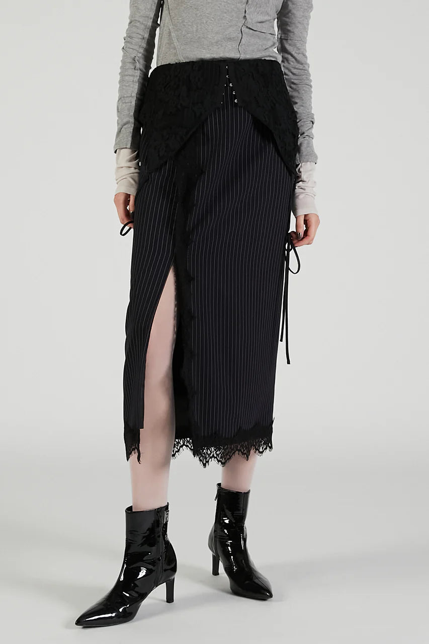 2-way lace midi skirt