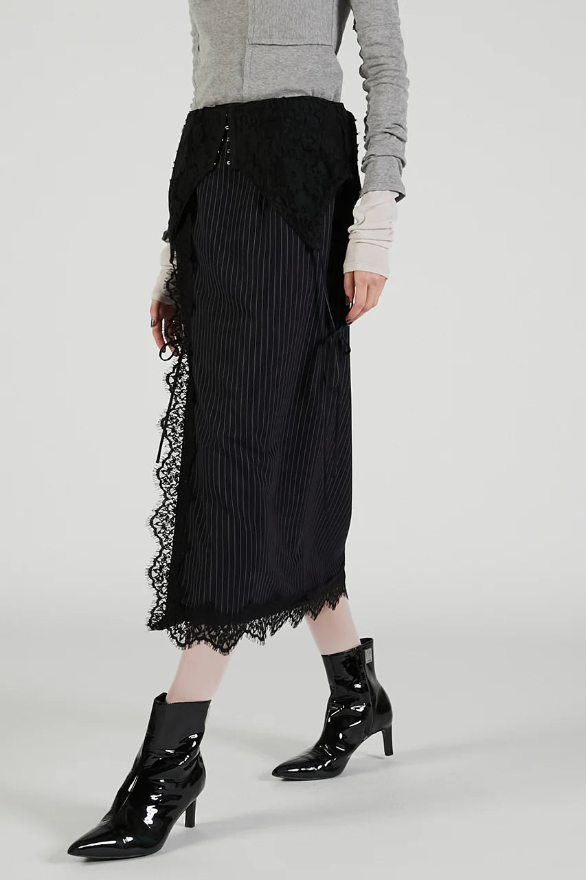2-way lace midi skirt