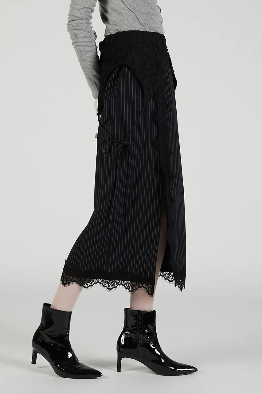 2-way lace midi skirt