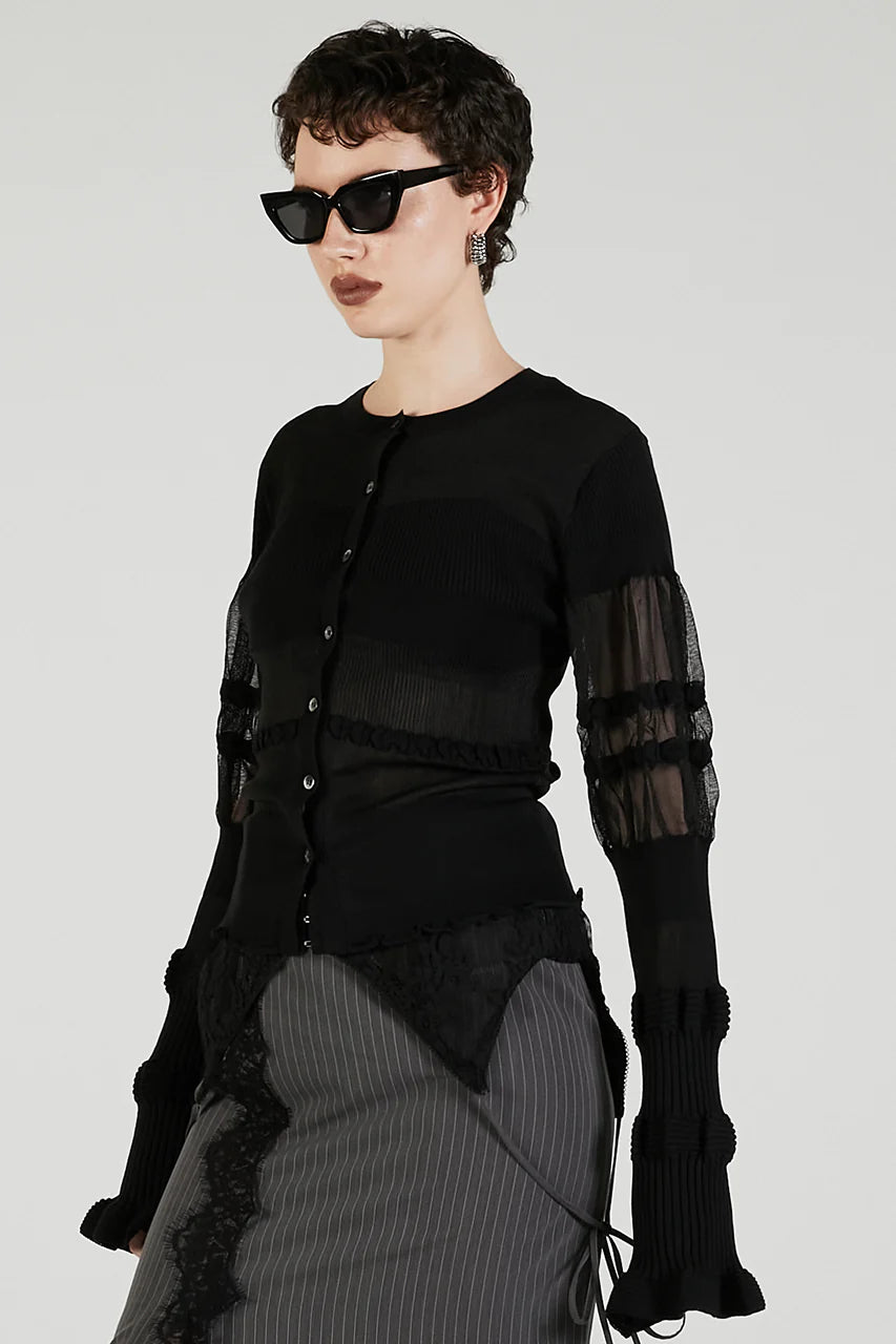 contrast border knit top