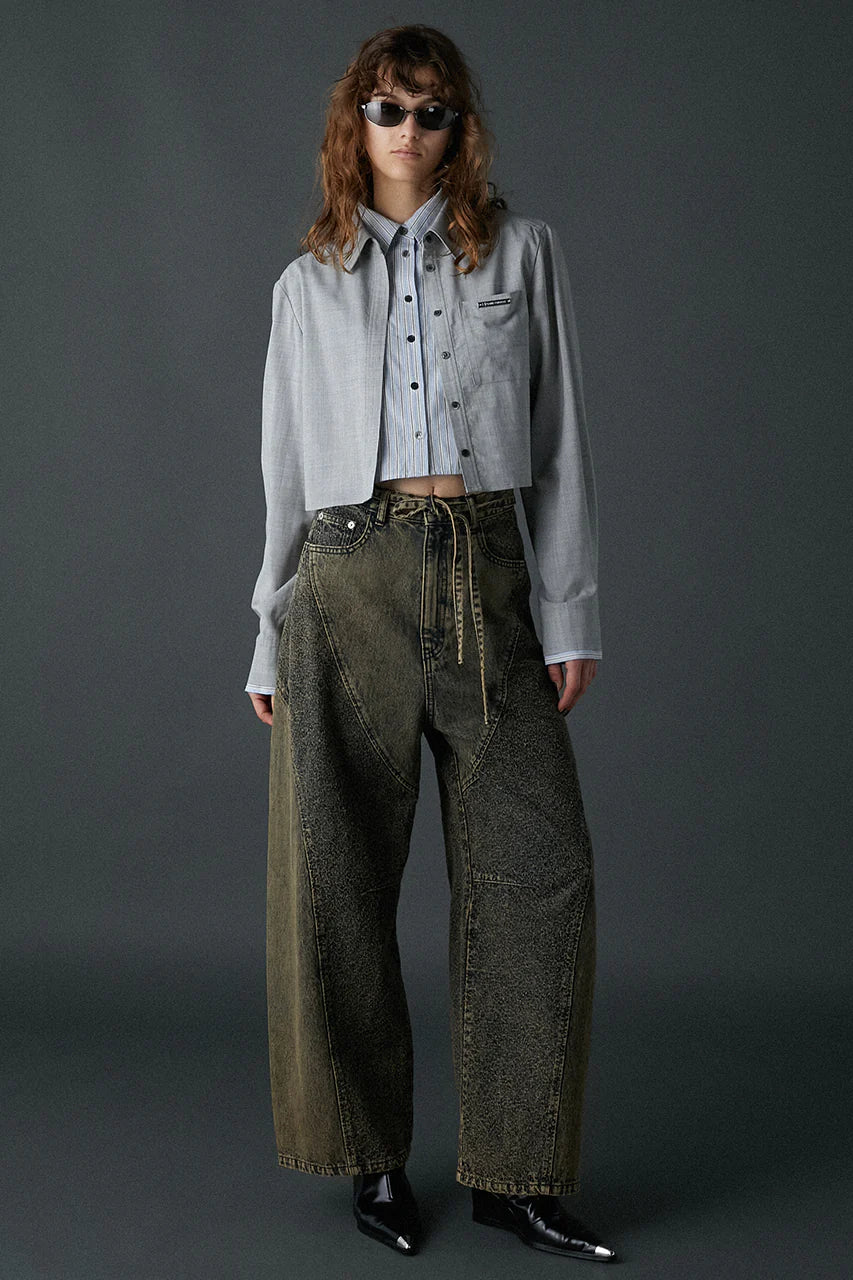 needle punch panel denim