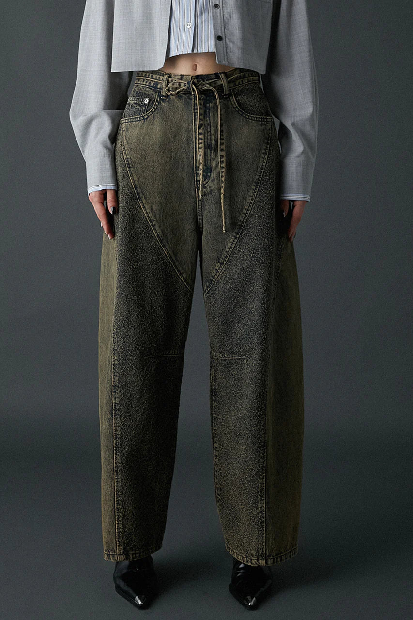 needle punch panel denim