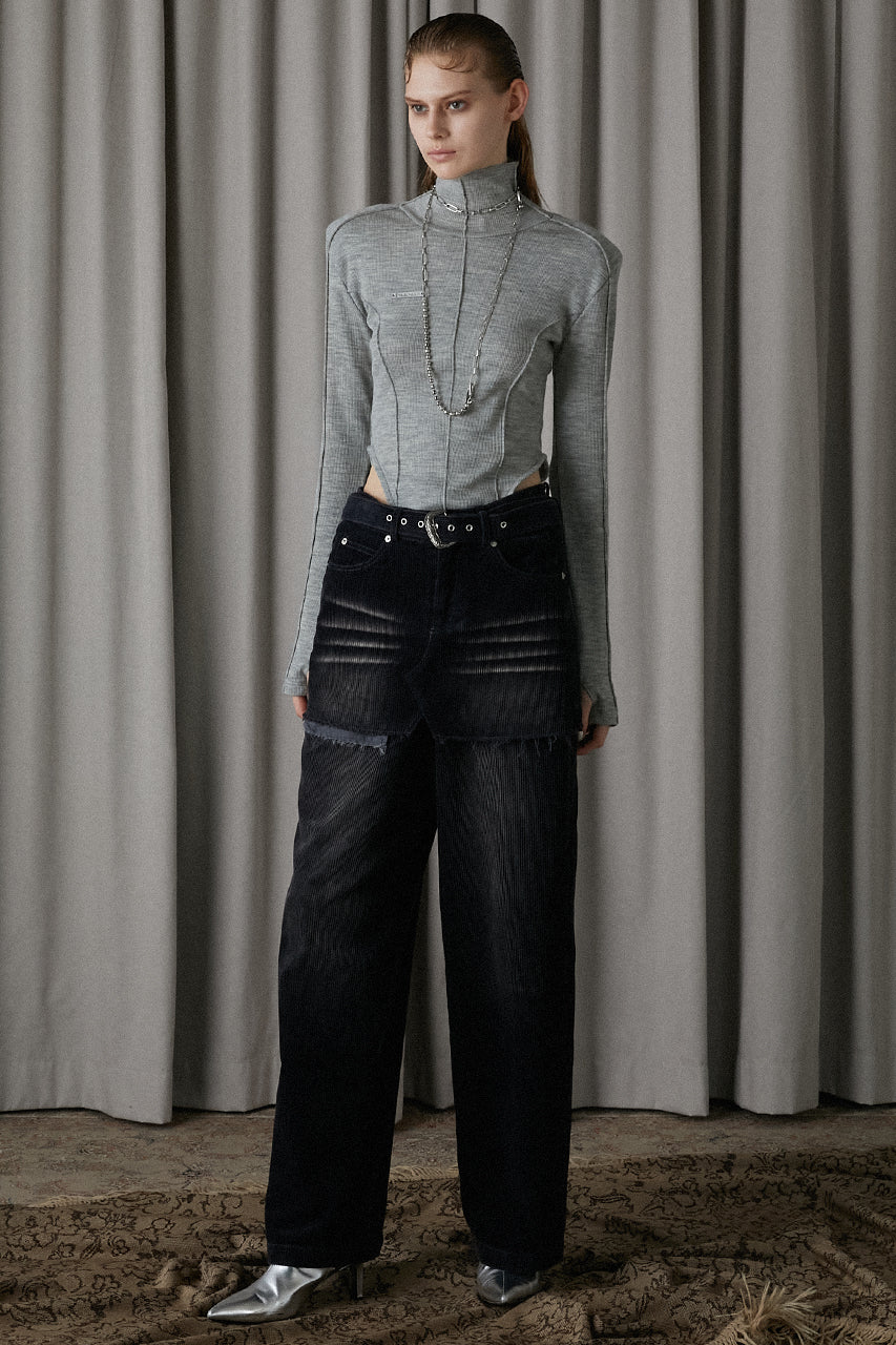 corduroy layered pants