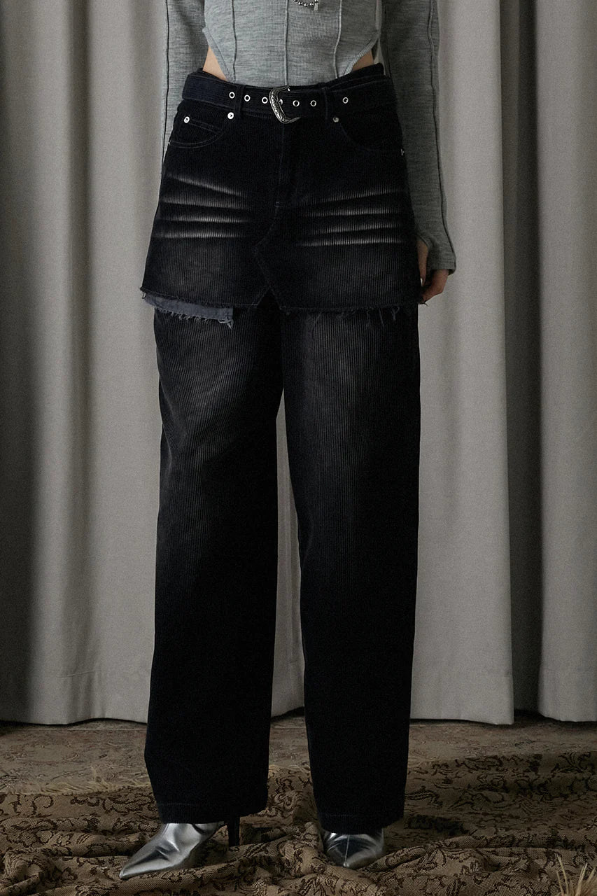 corduroy layered pants