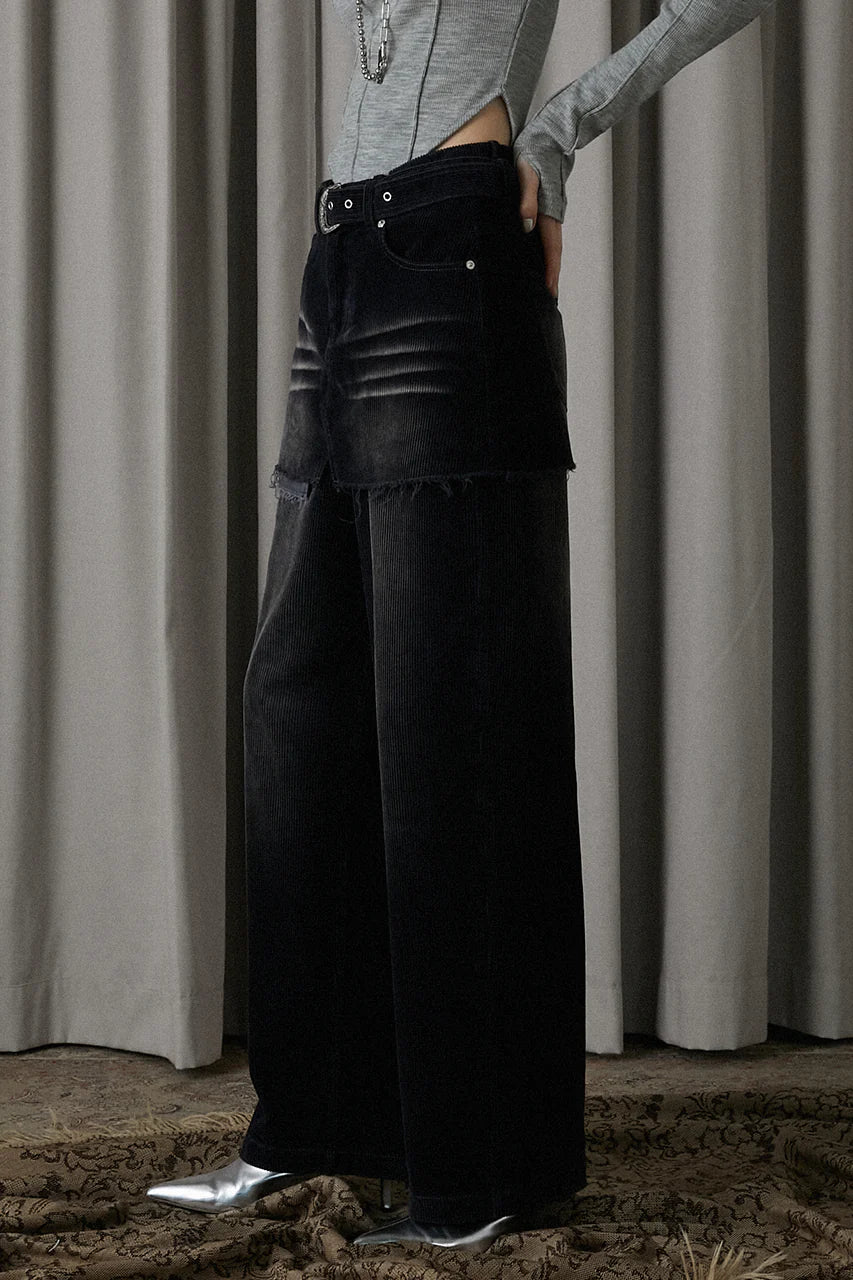 corduroy layered pants