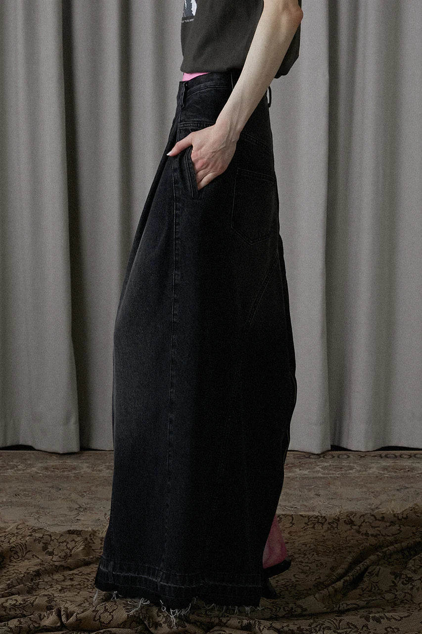 zip open denim pants