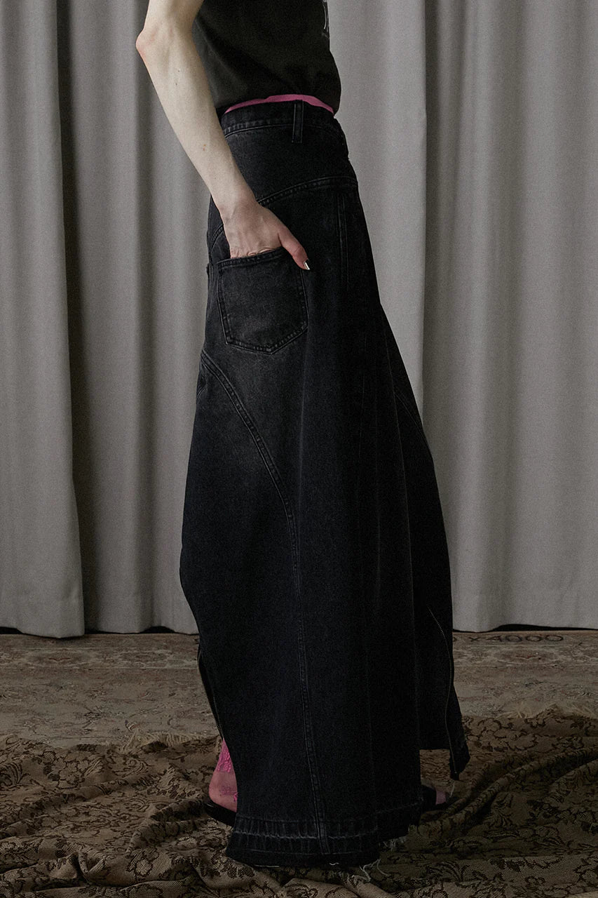 zip open denim pants