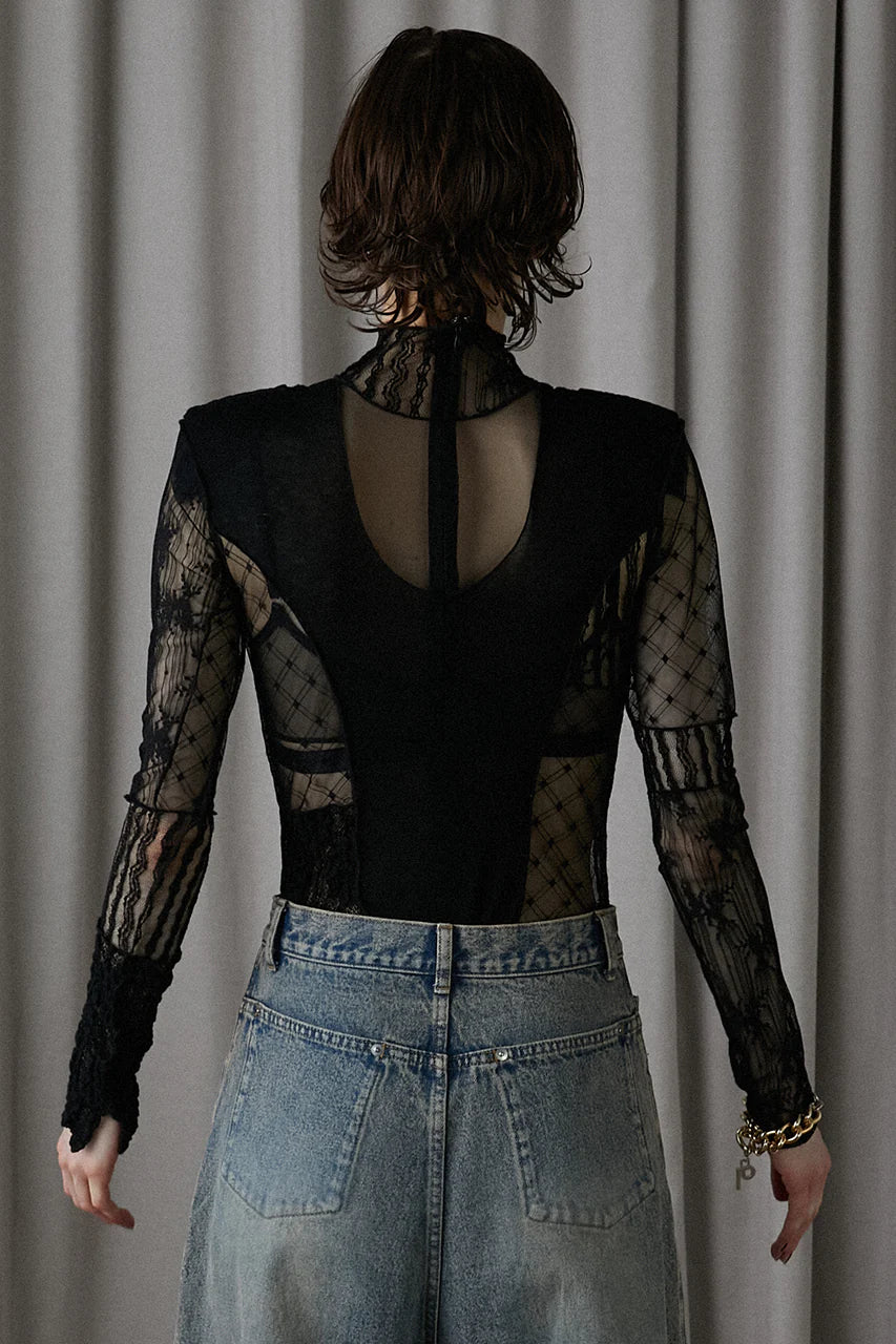 collage lace bodysuit