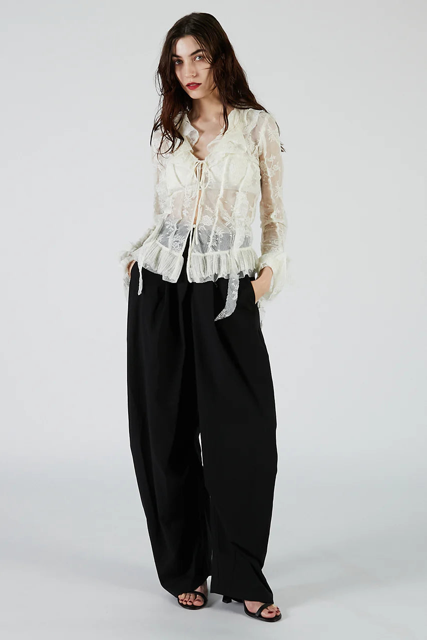 lace ruffled blouse