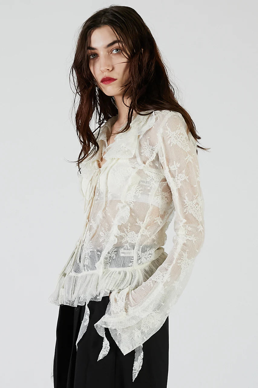 lace ruffled blouse