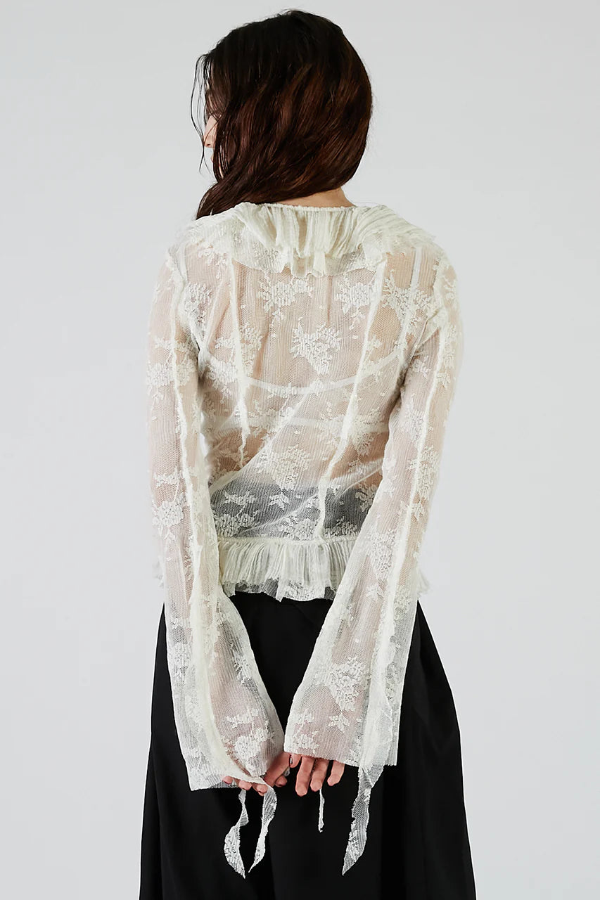 lace ruffled blouse