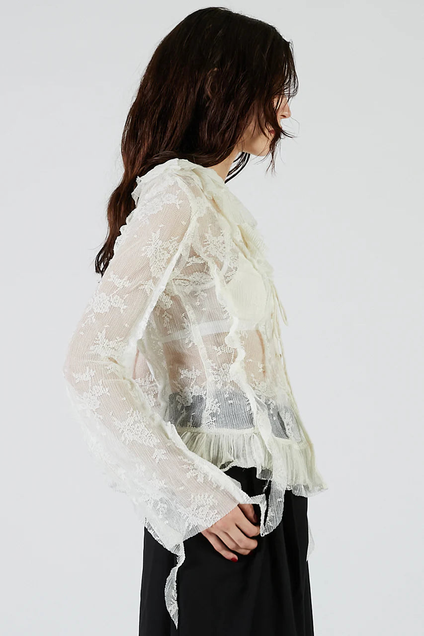 lace ruffled blouse