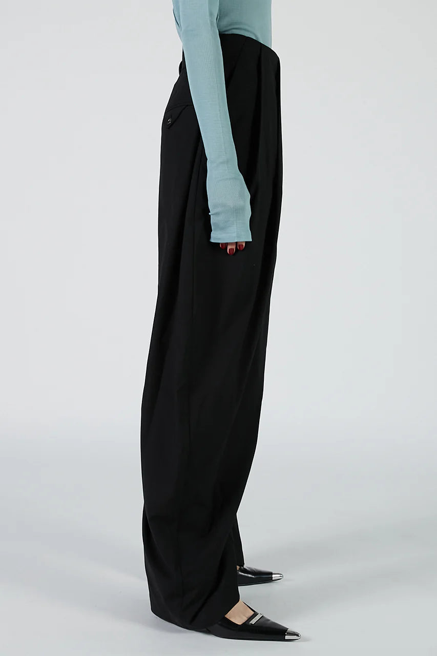 asymmetrical belt pants