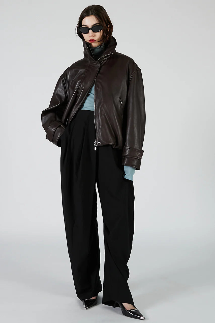 asymmetrical belt pants
