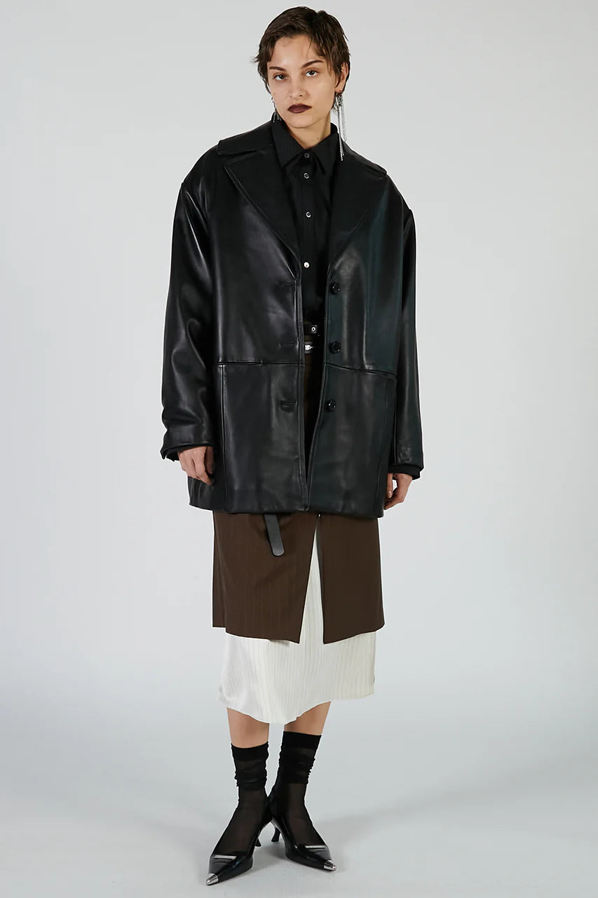 overcoat leather jacket coat