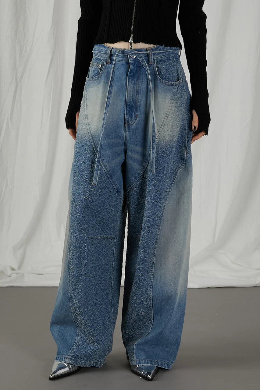 needle punch panel denim