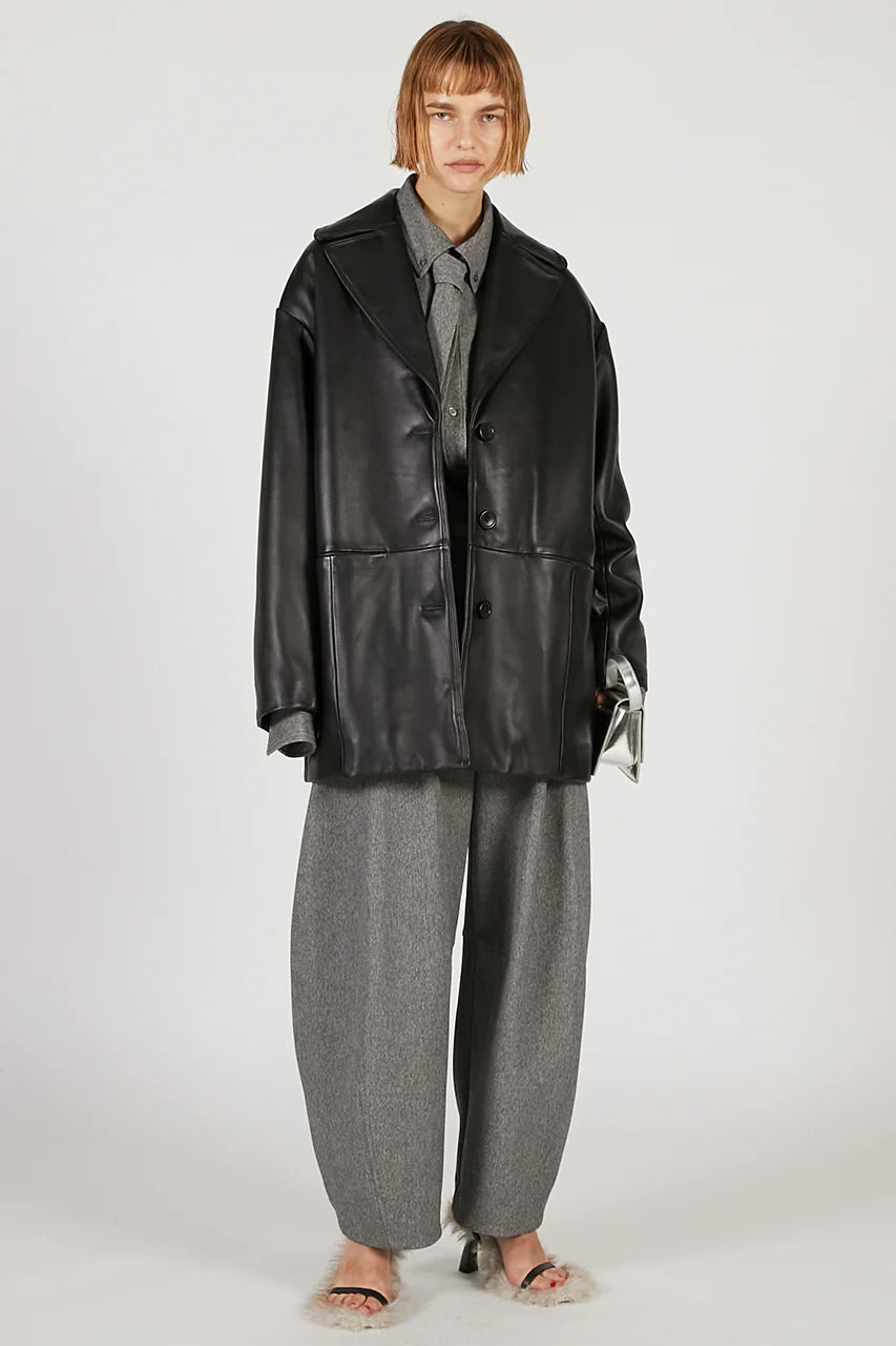 overcoat leather jacket coat