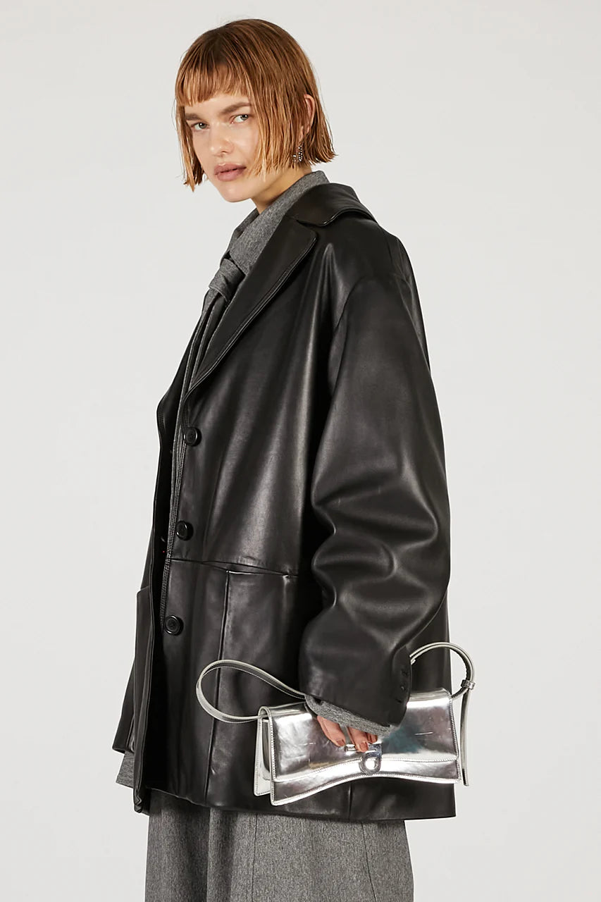 overcoat leather jacket coat