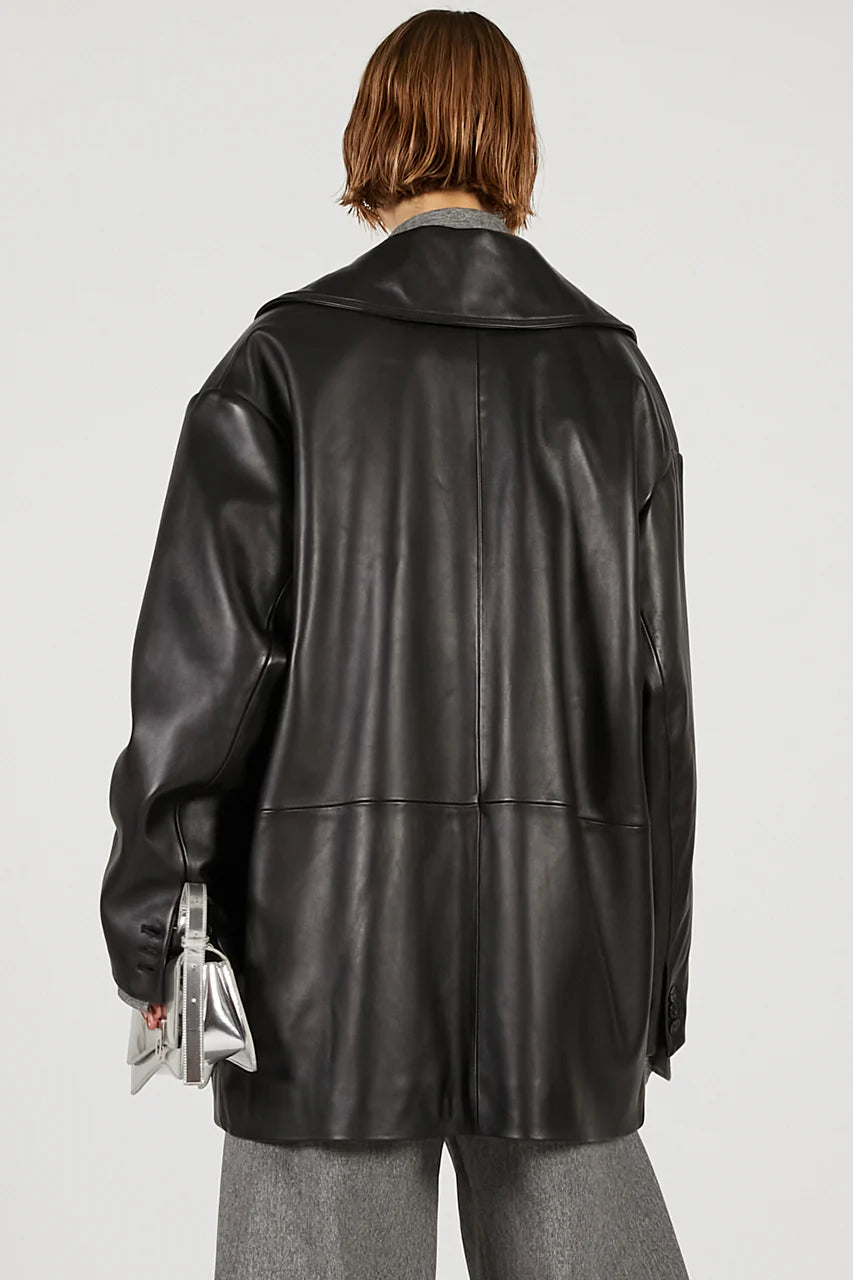overcoat leather jacket coat